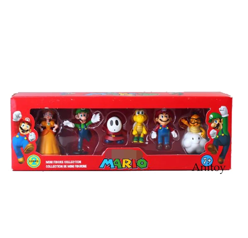 Super Mario Bros персик жаба Марио и Луиджи Йоши Донки Конг ПВХ фигурка игрушки куклы 6 шт./компл. New in Box SMFG218