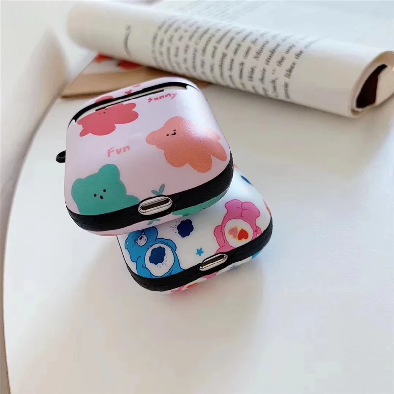 Корейские чехлы с медведем из мультфильма для apple airpods, силиконовый чехол, candy bears ear phone pod, беспроводные bluetooth-наушники, зарядная коробка