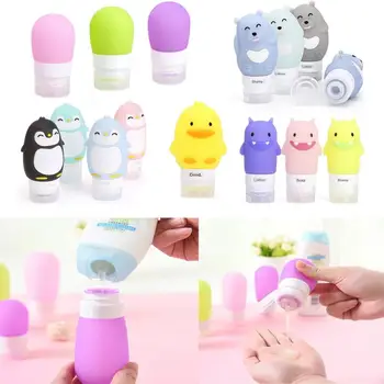 

60/80/90/100ml Portable Silicone Refillable Bottle Empty Travel Packing Press For Lotion Shampoo Cosmetic Squeeze Containers
