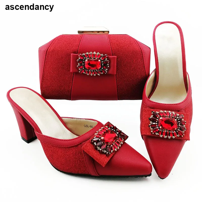 

New Sales In Women Matching Shoes and Bag Set Italian Designer Shoes and Bags Matching Set Summer High Heeled Shoes for Women