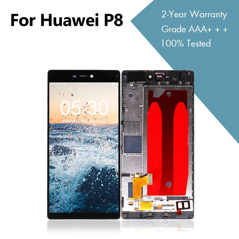 Для huawei Ascend P8 ЖК дисплей сенсорный экран с рамкой дигитайзер сборка панель для