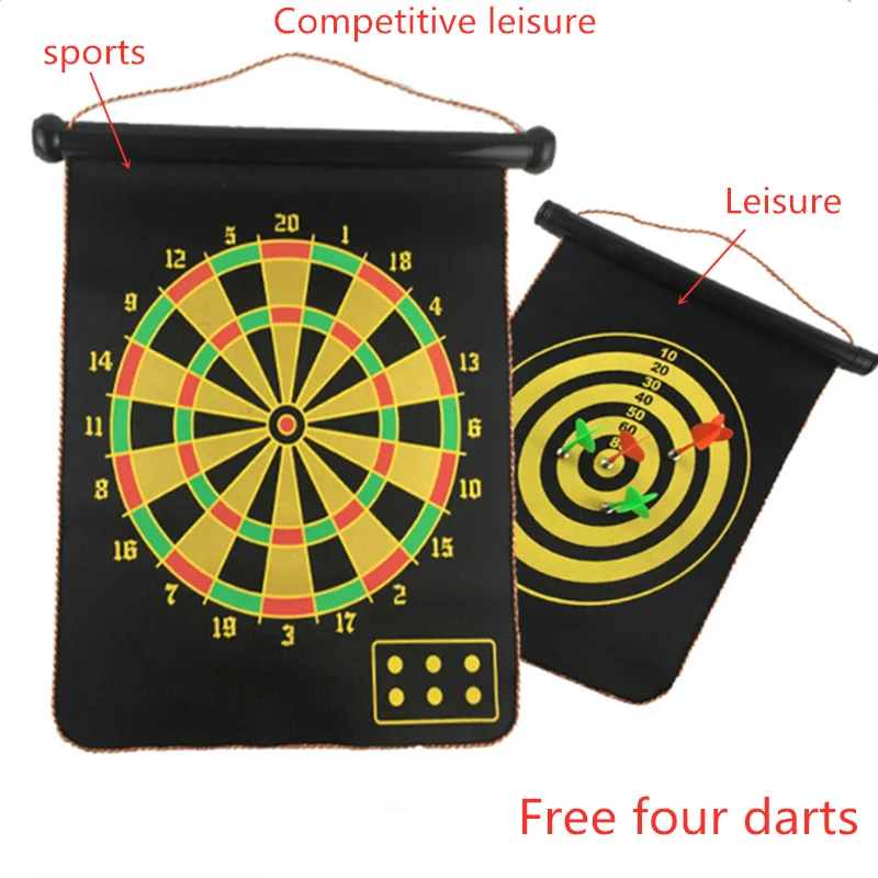 

15 inch magnetic dart board dart set 5 piece set double-sided flocking dart board safety dart board safety game board toy