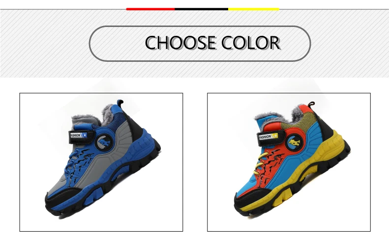 PINSEN 2019 Winter Kids Sneakers boys Outdoor Shoes Hiking Shoes children Shoes Boy Rubber Sole Non-slip Warm Sports Shoes (3)