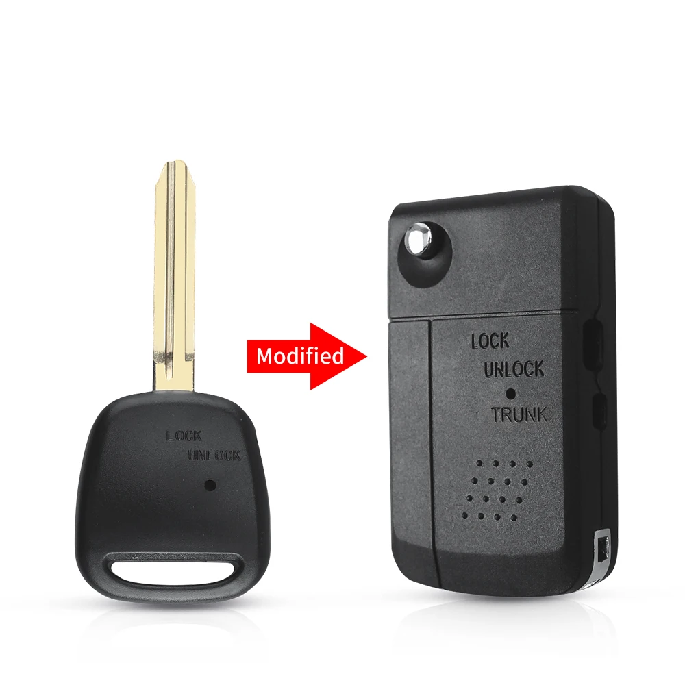 KEYYOU 1/2 боковые кнопки корпус автомобильного ключа дистанционного управления Fob чехол Крышка лезвия для Toyota Carina Estima Harrier Previa Corolla Celica - Количество кнопок: 2 Buttons