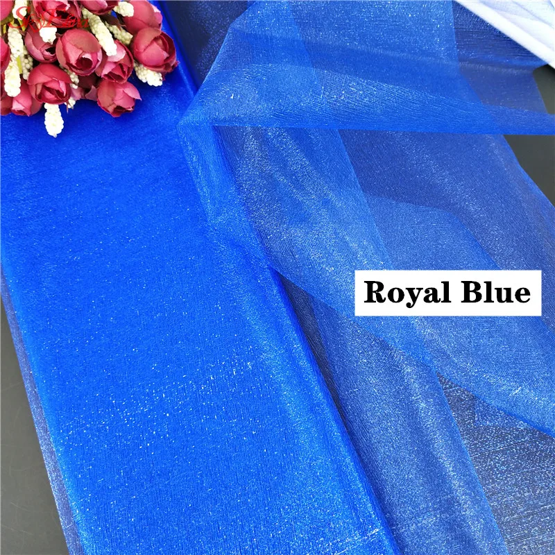 royal blue Белый 10 м* 48 см хрустальный тюль рулон прозрачная органза тюль для дома свадебное украшение арки детская душевая юбка-пачка «сделай сам» рубашка ремесло 6Z - Цвет: royal blue