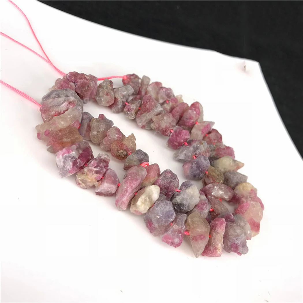 43-46pcs Lapis Lazuli Aquamarine Prehnite Tourmaline Amethyst Citrine Labradorite raw Gemstone beads 13-15mm for Jewelry Making