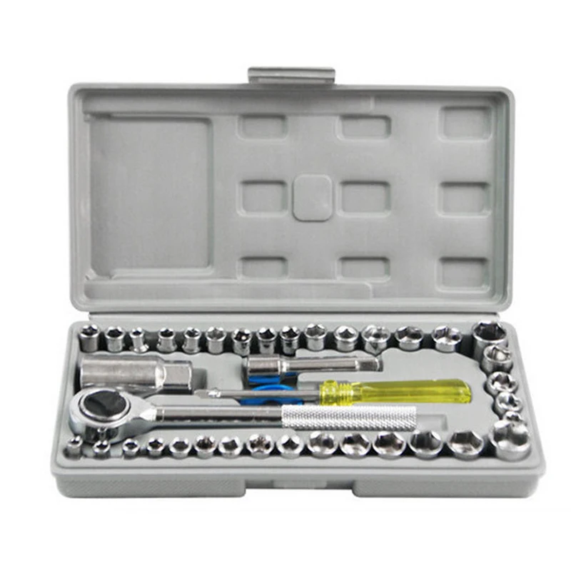 

Auto Repair Tools 40Pcs/set Socket Sleeve Wrench Combination Motorcycles Vehicle Household Repair Tool Set