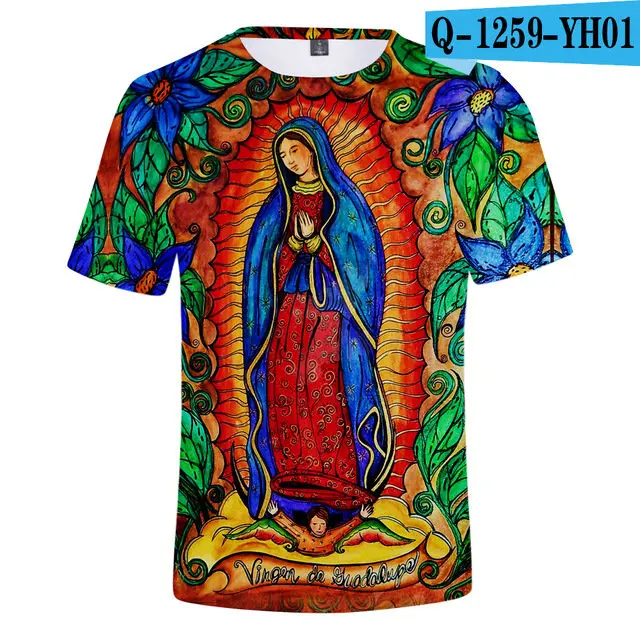 3d-288 Our Lady Of Guadalupe Virgin Mary catcotic Мексика футболка высшего качества мужская летняя футболка с короткими рукавами harajuku футболка одежда - Цвет: 3d-288