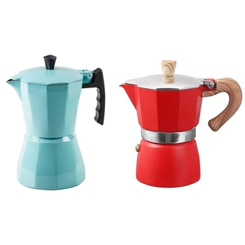 

Newest 1 Pcs Italian Coffee Maker Espresso Percolator Countertop Pot & 1 Pcs Aluminum Italian Moka Espresso Coffee Machine