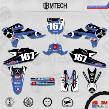 

DSMTECH Customized Team Graphics Backgrounds Decals 3M Custom Stickers For 14-18 YZ250F 15-18 YZ250FX WRF250 14-17 YZ450F 012