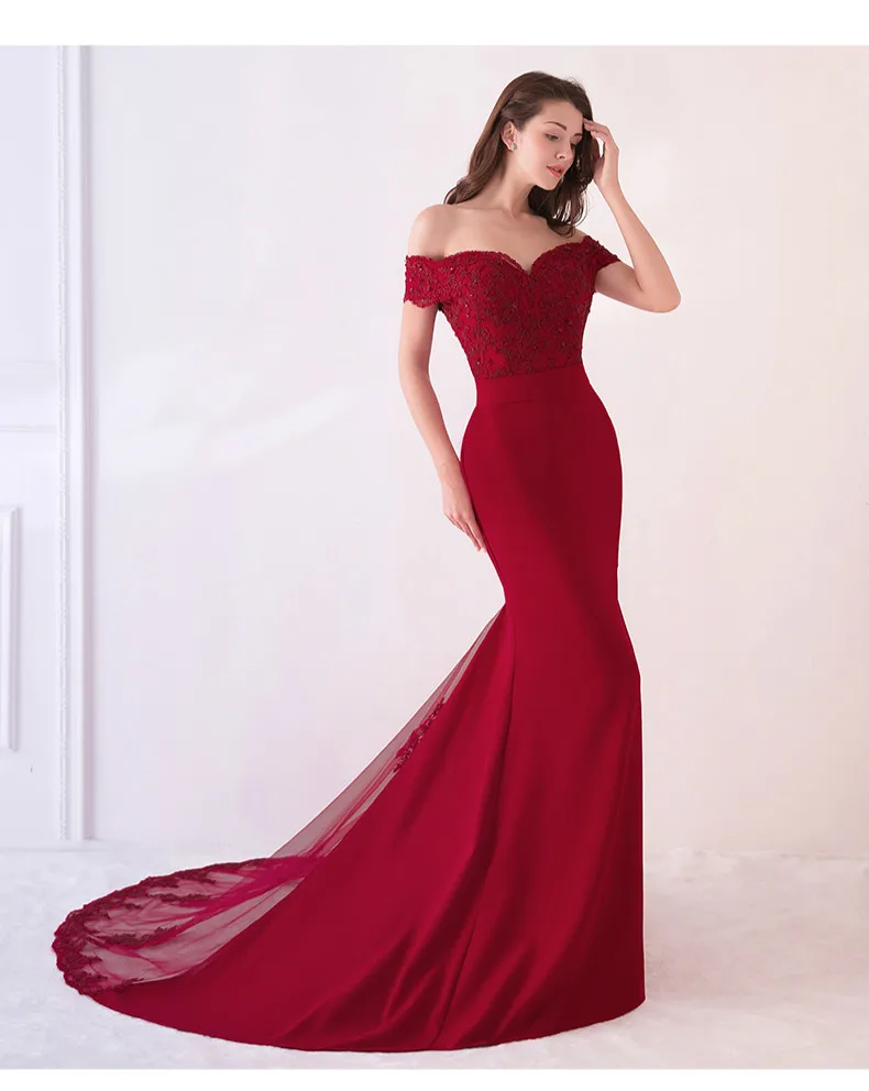Elegant Boat Neck Appliques Lace Vestidos De Festa Longo Sequin Beading Mermaid Long Bridesmaid Dresses Wedding Party Gowns