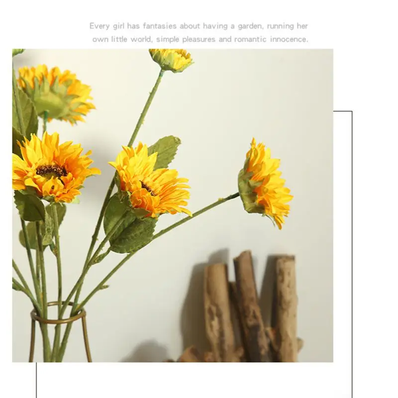 Artificial Sunflower Fence Park Decoration Home Garden Vibrant Flower Vivid Big Flowers Big Bloom Wedding Sunflower