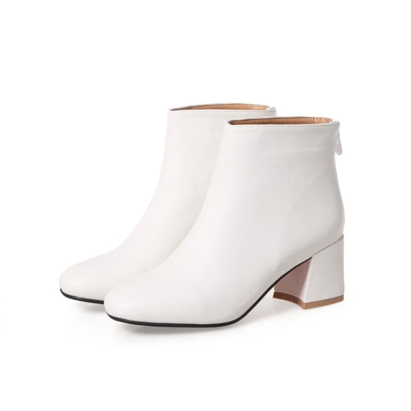 faux leather white boots