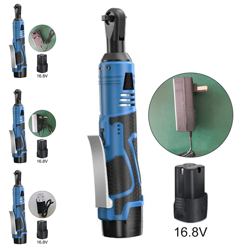 16.8V 60NM Wireless Rechargeable Electric Ratchet Wrench Kit W/ Battery Charger 1*Wrench 1*Battery 1*Charger Durable And Pract