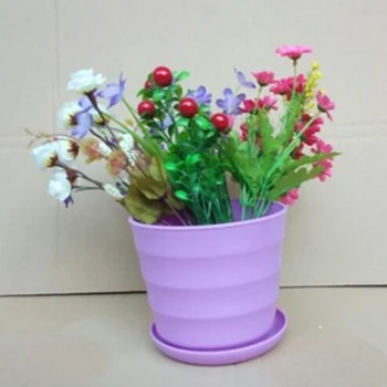 

10pcs/Set Resin Flower Succulent Plants Pot Drainer Holes With Tray Saucer Mini Durable Indoor Garden Supplies