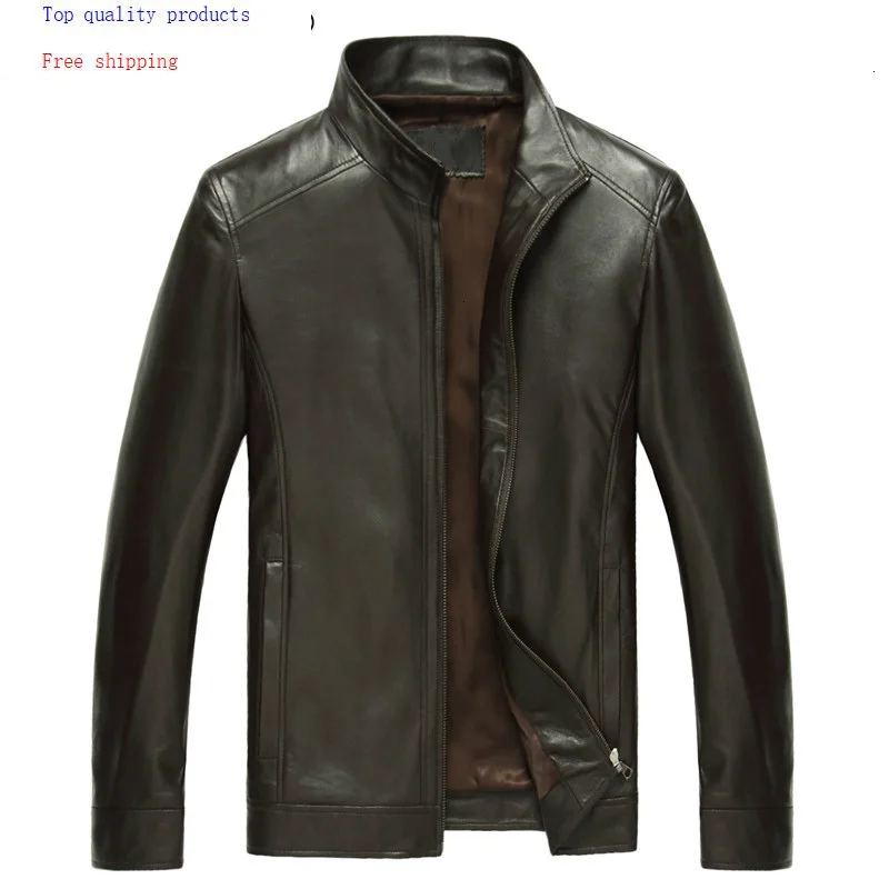

Spring Genuine Leather Jacket Men 100% Sheepskin Coat for Men Leather Jackets Plus Size Casaca Cuero 14B0109 KJ2118