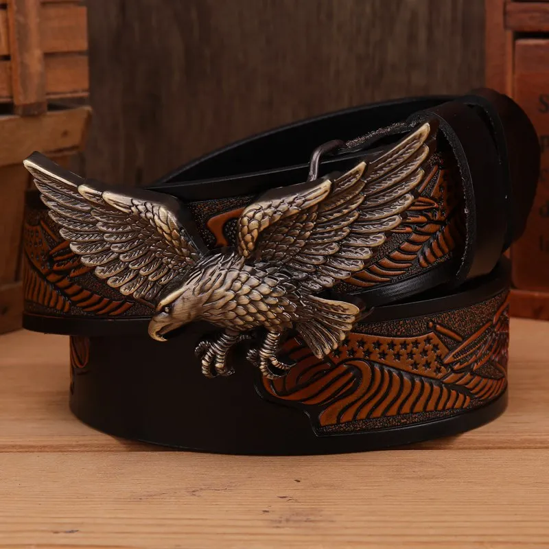 VG hawk camel Новинка, ремень с орлом для мужчин, ремни, роскошный спилок, натуральная кожа, дизайнерский ремень для мужчин, высокое качество, коричневый, кофейный, верблюжий, ястреб, золотой, 115 - Цвет: VG hawk camel