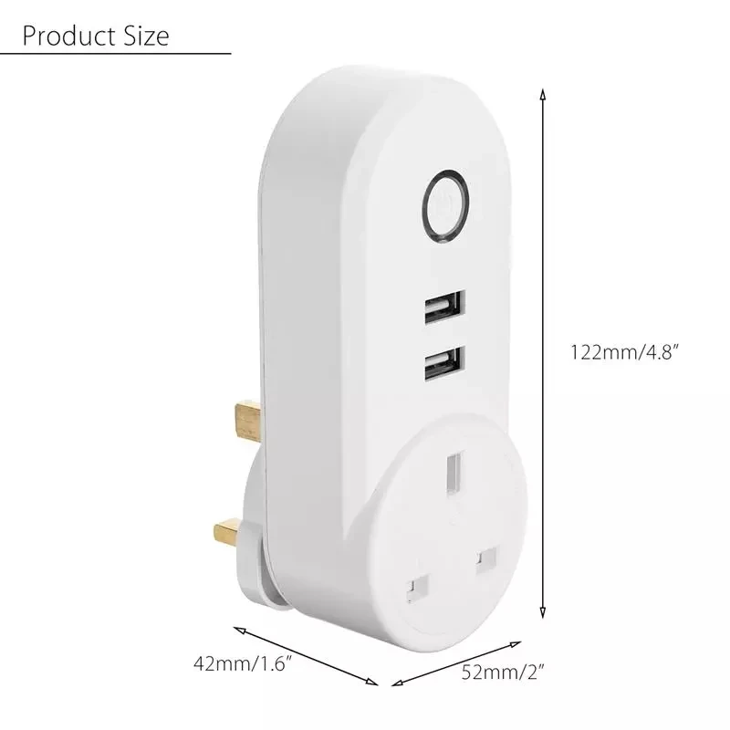 Smart Wi-Fi, вилка розетка с пульт дистанционного управления с USB приложение управление таймер функция Совместимость Amazon Alexa Google дома