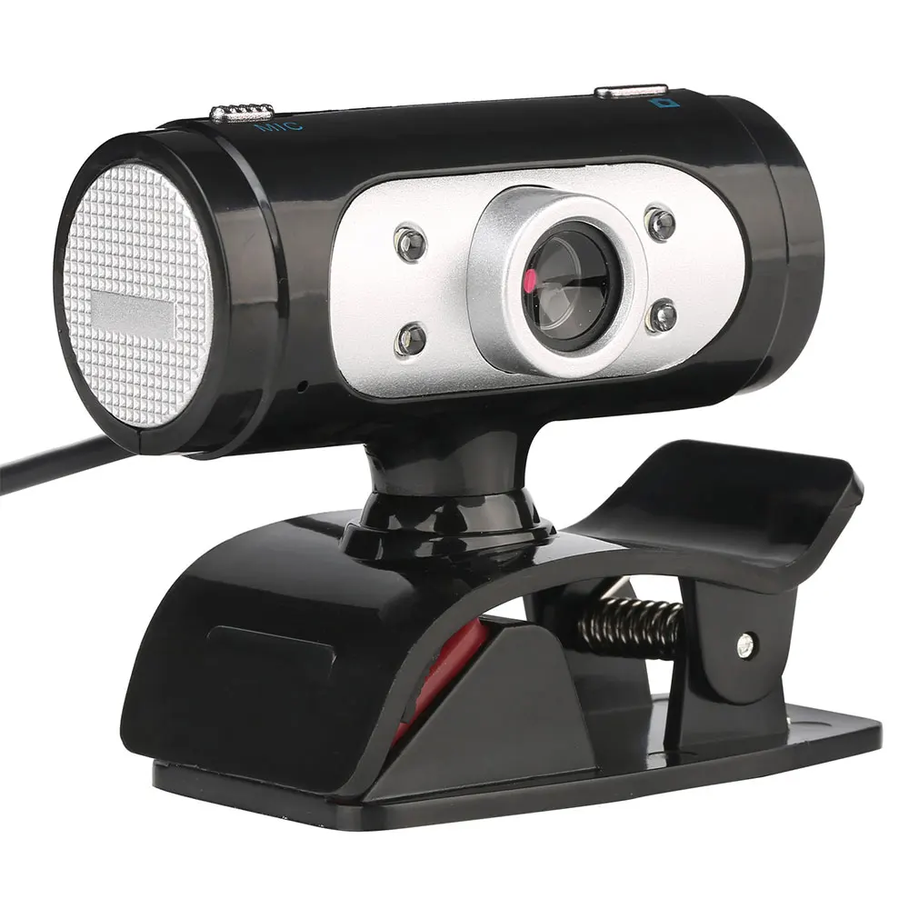 

High Definition 1280*720 720p Pixel 4 LED HD Webcams Web Cam Camera With Night Lights Webcam Mic Clip-on For laptop Computer new