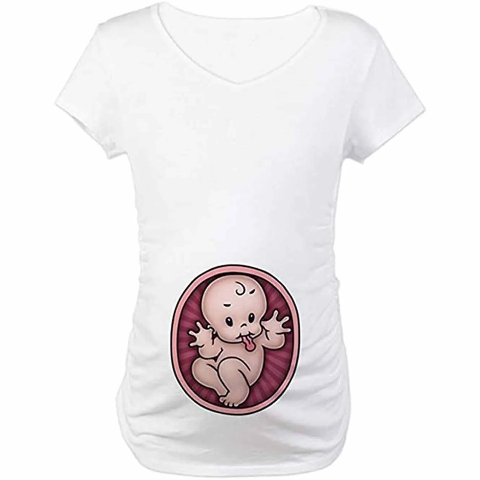 

Summer Funny Cartoon Print Maternity Clothing Plus-Size Short Sleeve Pregnant T-Shirt Tops Women Maternity Clothes T-Shirts