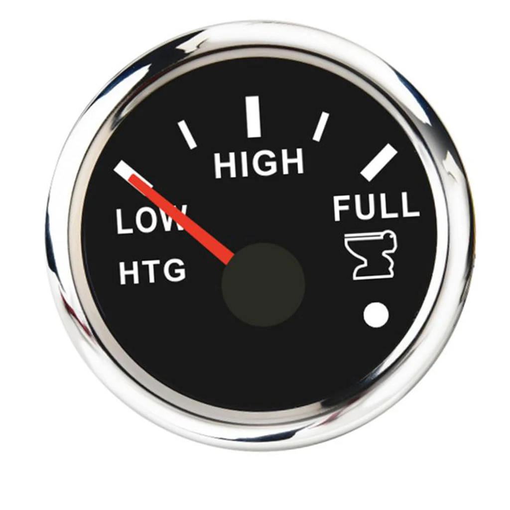 Marine Water Level Gauge, Electric Dash Mounted Sewage Gauge (0 to 190 Ohm's) - Black Dial