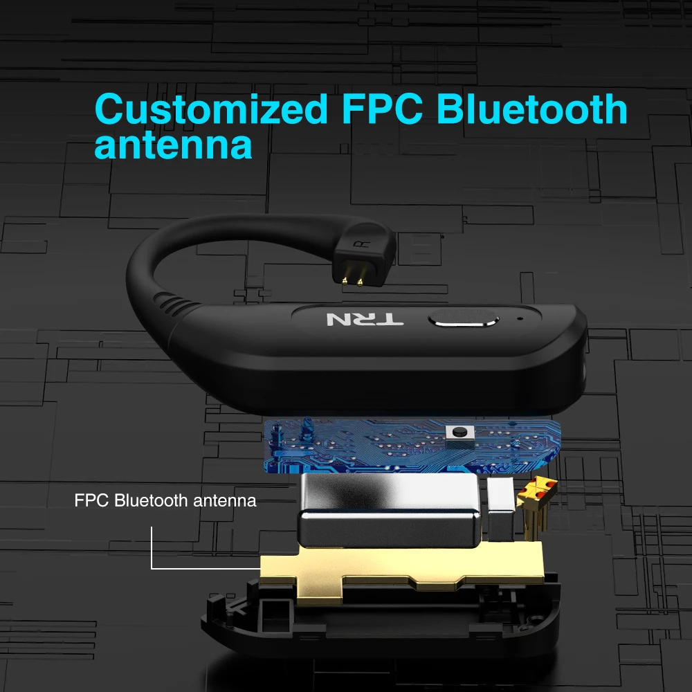 TRN BT20S PRO Bluetooth 5 0 ушной крючок Aptx/AAC/SBC кабель для наушников с зарядным боксом