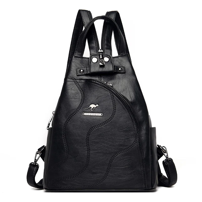 thumbnail image 1 of Mochilas multifunción de cuero para mujer, bolsos de hombro de moda, mochila para mujer, mochila de viaje para mujer, mochila escolar para niñas, 1 of 5