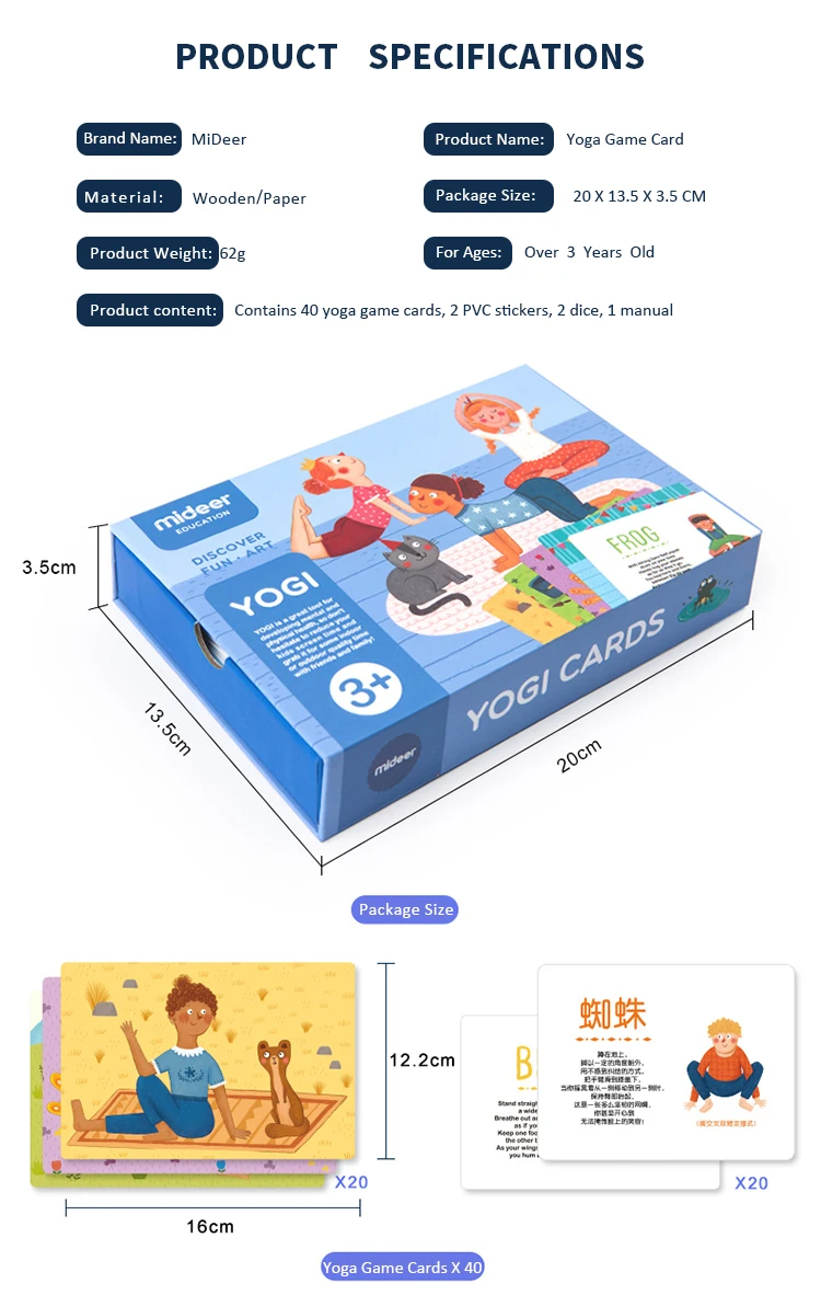 Mideer Yoga Card,Cognitive Card,Educational Toys