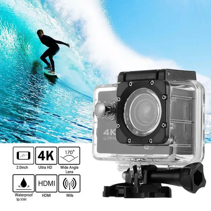 Deals  4K HD Wifi Action Camera Sports Camera 1080P 16Mp Helmet Cam Waterproof Diving Camera Recording Dv 