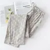 Spring and Summer Couples Home Pants Women Cotton Double Gauze Thin Sleep Pants Sleep Bottoms Casual Printing Pyjamas ► Photo 3/6