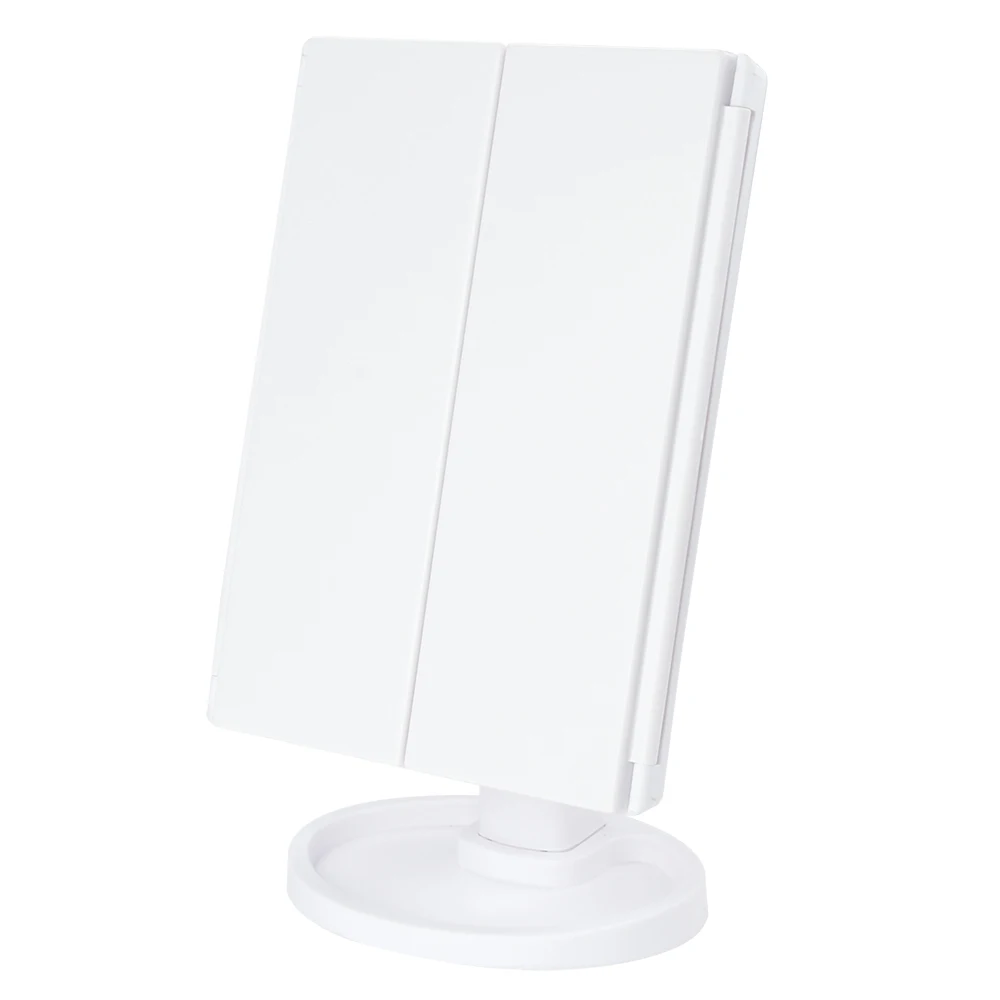 Сенсорный экран 22 светодиодный свет туалетный столик макияж зеркало с увеличительным 1X/2X/3X/10X гибкое зеркало косметическое 3 складное регулируемое питание