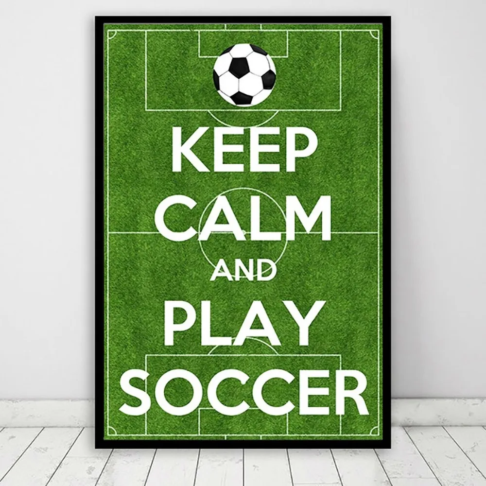 Football-Field-English-Wall-Art-Decoration-Canvas-Painting-KEEP-CALM-AND-PLAY-SOCCER-Posters-Wall-Pictures