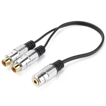 

3.5mm (1/8 inch) Stereo Jack Female to 2 Dual RCA Female Jack Stereo o Splitter Y Adapter Cable for Connector AV o/Video