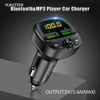 

YLKGTTER Bluetooth USB Car Charger For IPhone Xiaomi Huawei Sumsung Android Phone phone FM MP3 TF Card LED Screen Car Kit