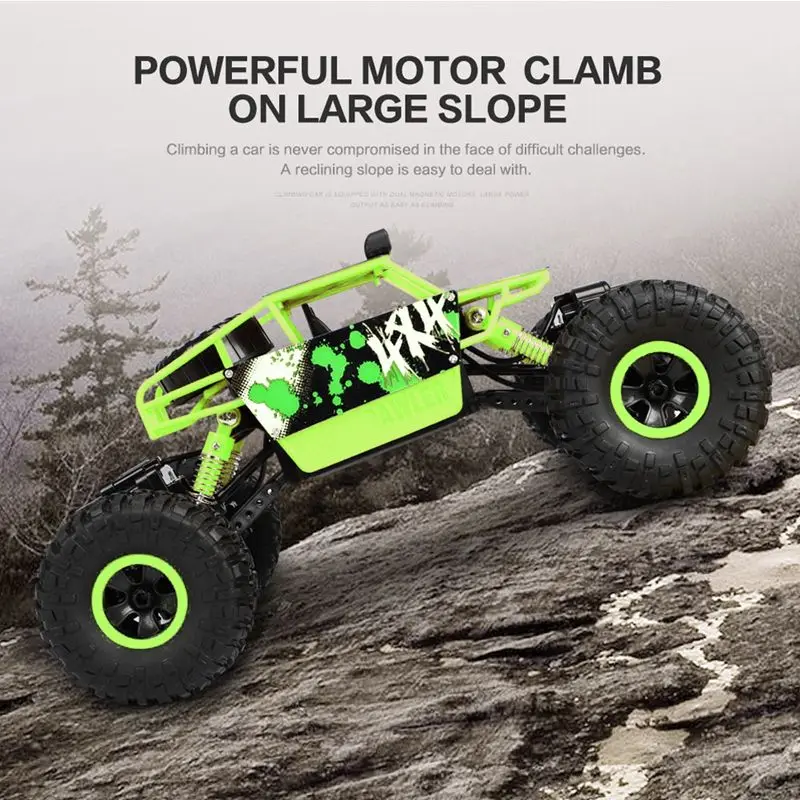 Green 1:18 4WD руль большой RC автомобили 2,4G высокая скорость внедорожников альпинистская машина - Цвет: Green