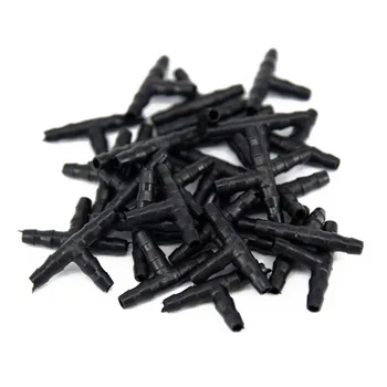 

50pcs/set Plastic Tee Joint Hoses Coupling Connector Irrigation Drip System Practical Durable For4/7mm