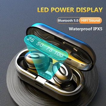 

TWS Bluetooth Earphone With Microphone LED Display Wireless Headphones Earphones Waterproof Noise Cancelling Headsets PK i12 i10