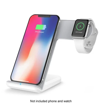 

2 In 1 Dock Desktop Car Home Office Qi Wireless Multifunction Safe Fast Non-Slip Phone Holder For IWatch Charging Stand Portable