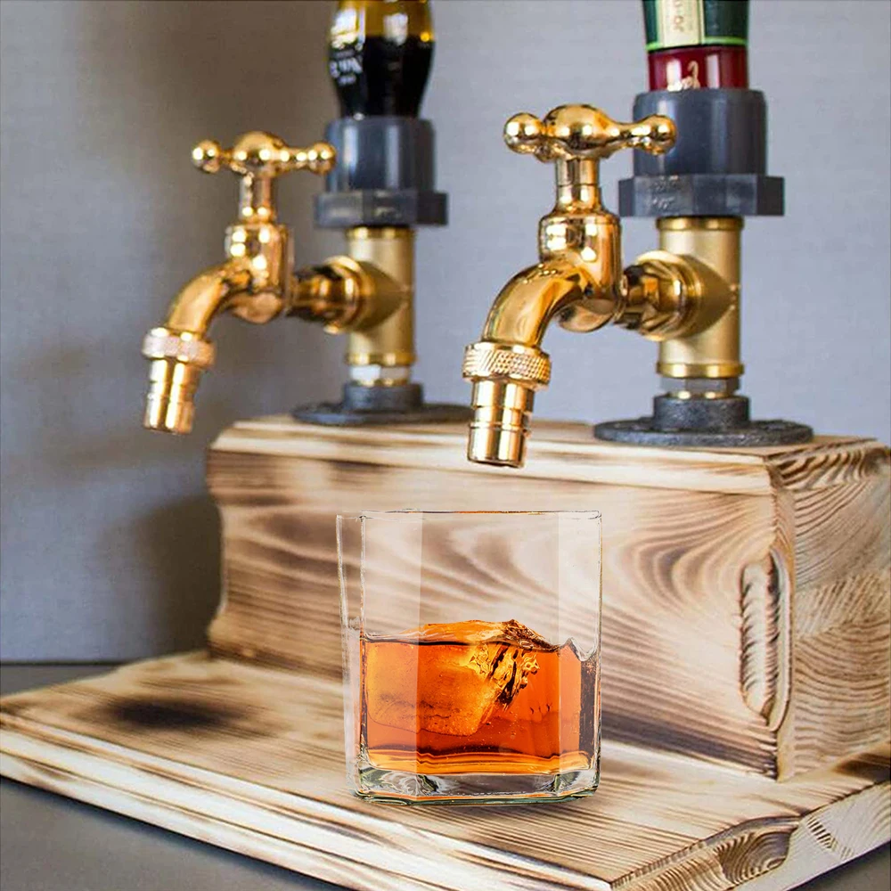 OHKKSD Distributeur de Liqueur de Whisky en Bois pour Bar Maison,  Distributeur de Boissons Alcoolisées avec Robinet pour Cocktail, Bière  Cadeau Saint