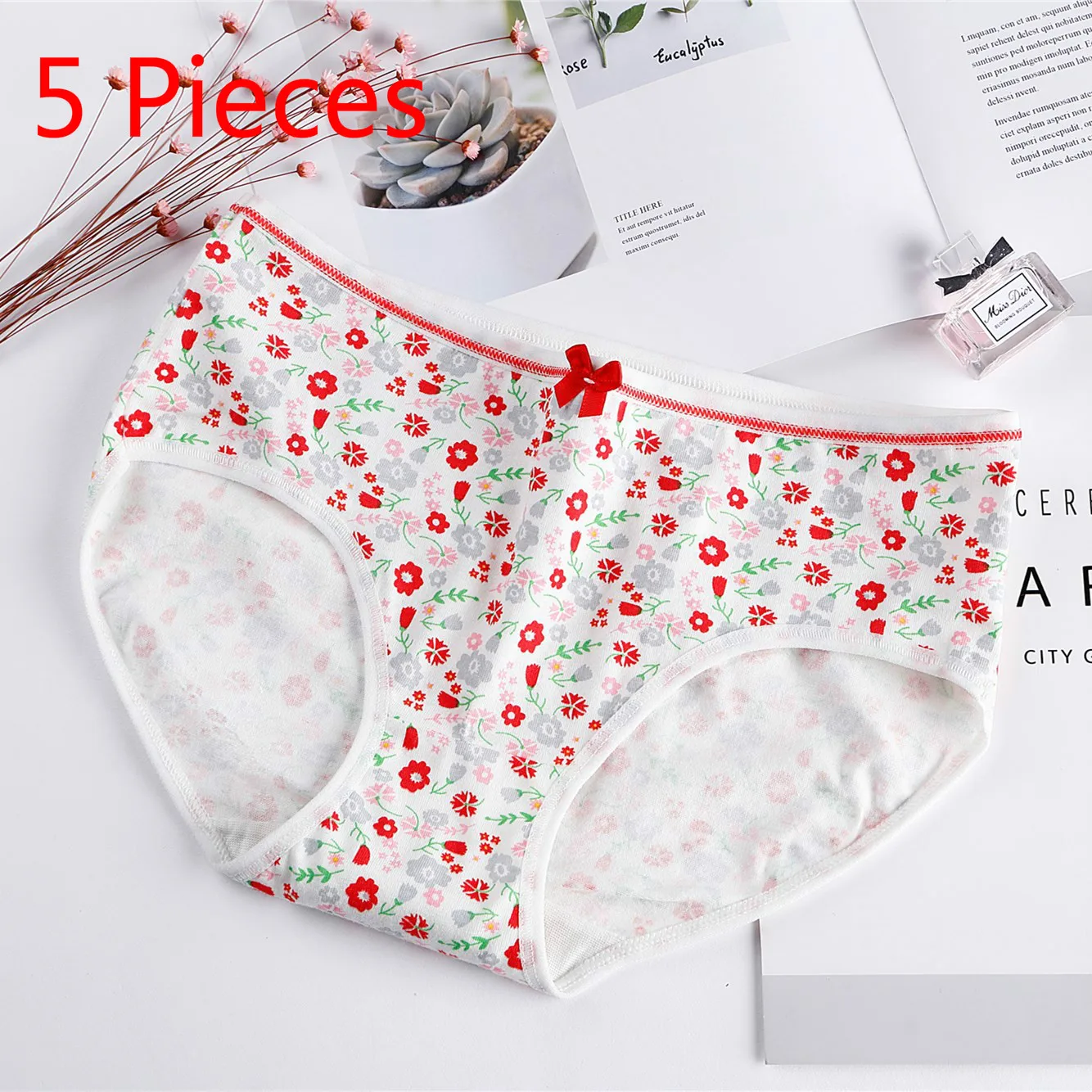 

Women Cotton Panties 5 Pieces Lot Lingerie Kawaii Womens Underwear Lingerie Girls Ladies Briefs Cotton Underwear 5 Pieces