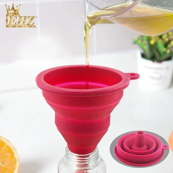 

EHZ 2PCS / Set Silicone Funnel Collapsible Funnel Retractable Portable Oiler Liquid Powder Funnel Creative Kitchen Tool