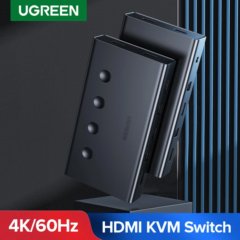 Kvm-Switch Mi-Box Sharing-Printer Ugreen HDMI Keyboard 4-Ports 4k/60hz for Xiaomi 4-In-1-Out