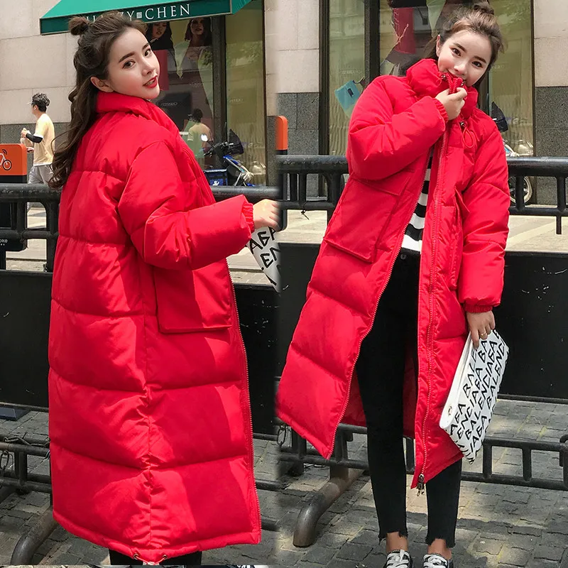 Новинка, модная осенне-зимняя куртка, Женская хлопковая куртка, Корейская длинная хлопковая одежда, Зимняя женская теплая парка, пальто A1712