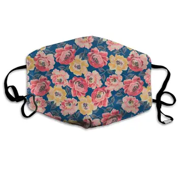 

Colorful Flowers Unisex Mask Indoor Outdoor Cycling Camping Travel Windproof Sun Anti Dust Mask Mouth with Adjustable Ear Loops