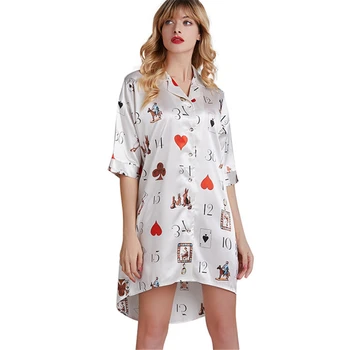 

Nightgown spring summer Nightwear women's thin section Sleepwear women's summer shirt skirts home wear can be worn outside