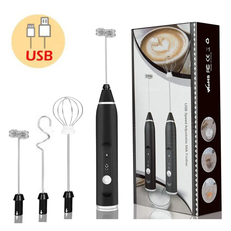 

Automatic Elecrtic Milk Frother Rechargable Handheld Egg Coffee Foam Maker Whisk DIY Cappuccino Egg Tools for Kitchen Bar