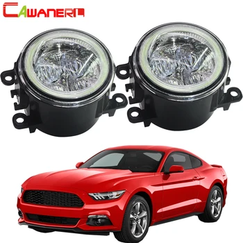 

Cawanerl 2 X Car Front LED Lamp Fog Light Angel Eye Daytime Running Light DRL 12V Accessories For 2005-2013 Ford Mustang