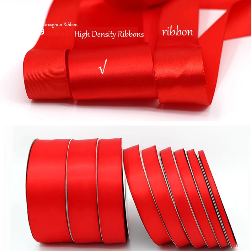 Высококачественные красные атласные ленты 100 ярдов Рождественская декоративная