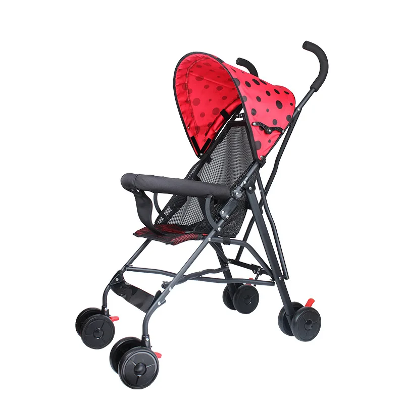 Светильник для детской коляски с зонтиком, складная переносная коляска, многофункциональная детская коляска - Цвет: red