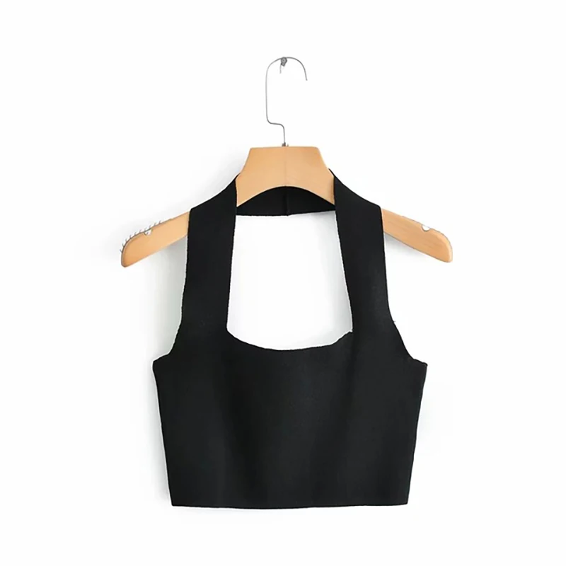 Summer Tank Tops Hanging Neck Women Sleeveless Slim Short Tops Ladies Vest Singlets Camisole Cotton Thin Vest Woman Clothes - Цвет: 03